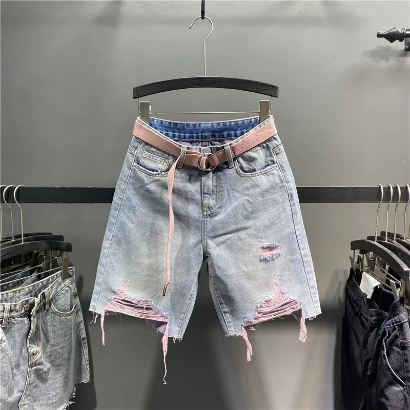 Y2K Purple Liner Distressed De - Shorts Denim Frayed บทวิจารณ์และราคา