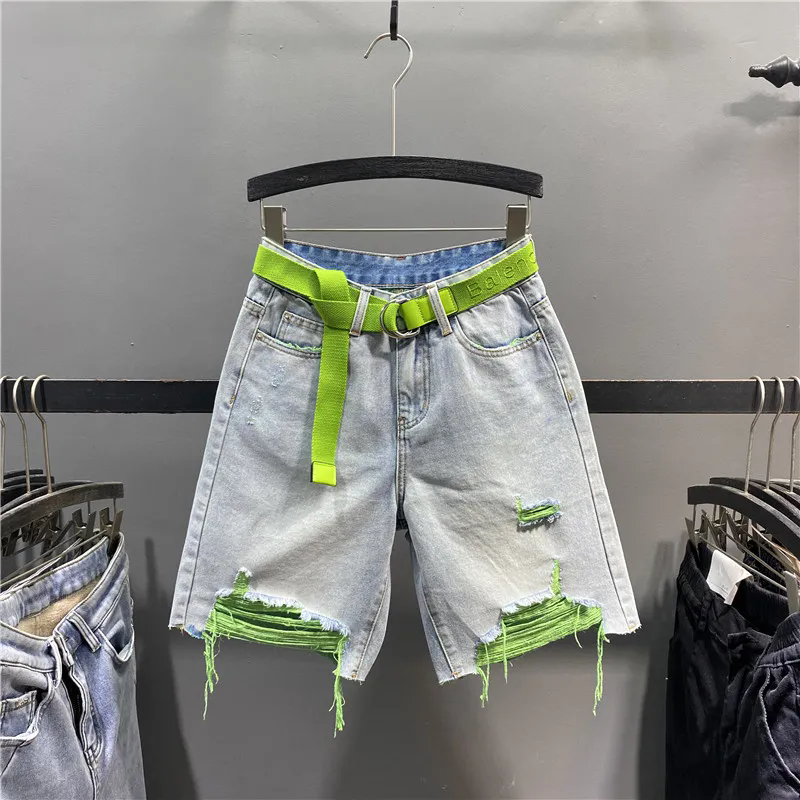 Y2K Purple Liner Distressed De - Shorts Denim Frayed บทวิจารณ์และราคา
