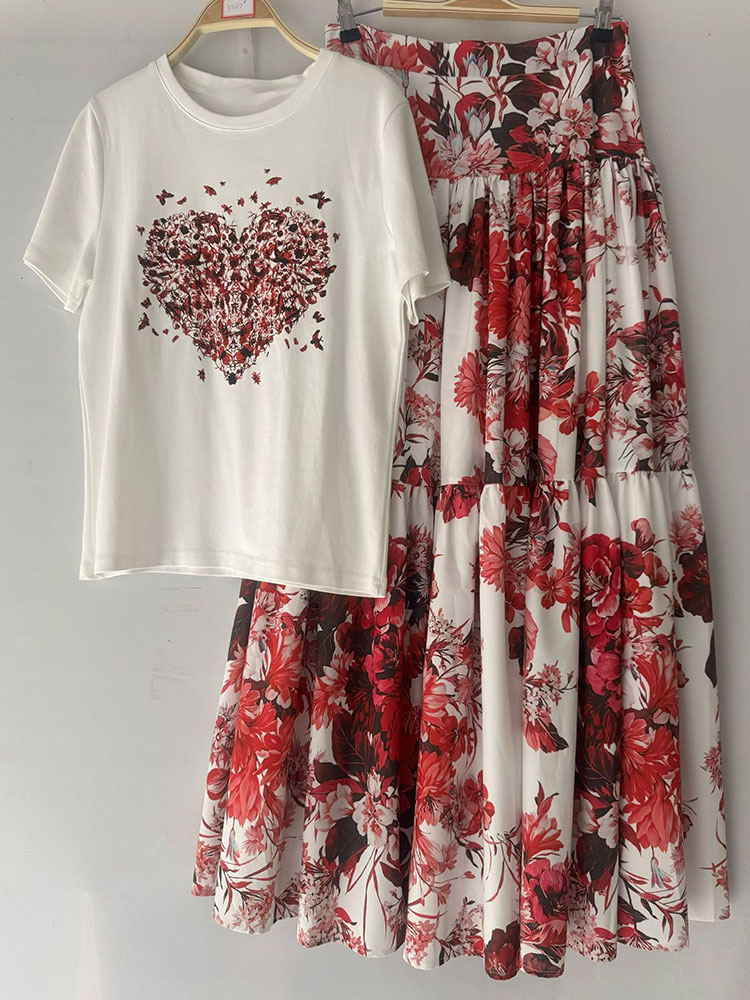 2026 New Summer Women  Floral  - Midi Skirt Floral บทวิจารณ์และราคา