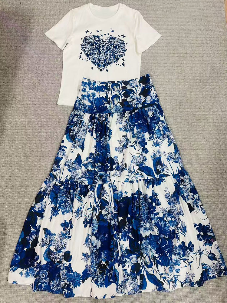 2026 New Summer Women  Floral  - Midi Skirt Floral บทวิจารณ์และราคา