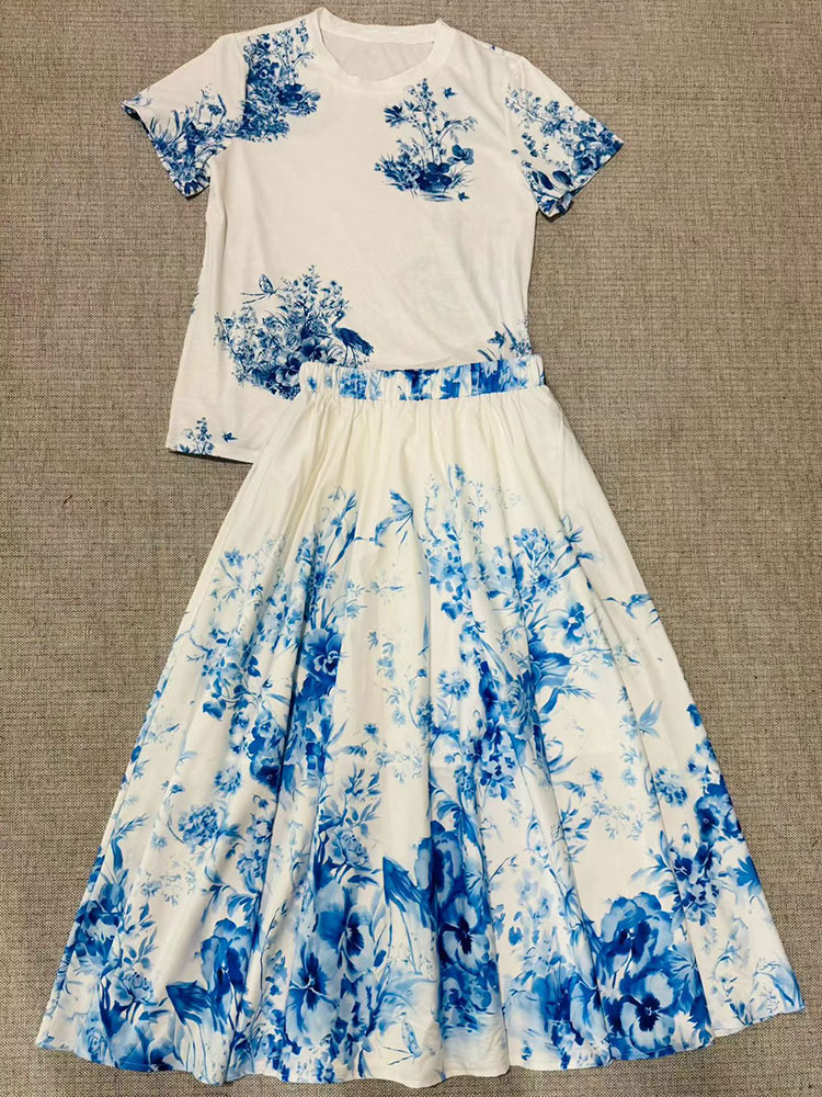 2026 New Summer Women  Floral  - Midi Skirt Floral บทวิจารณ์และราคา