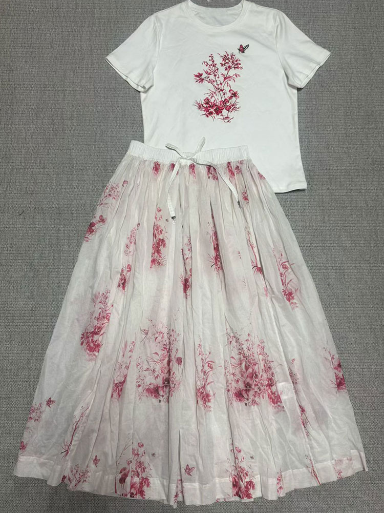2026 New Summer Women  Floral  - Midi Skirt Floral บทวิจารณ์และราคา
