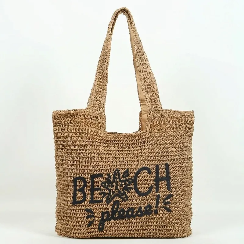 Women's handwoven straw tote b - Tote Bag Beach บทวิจารณ์และราคา