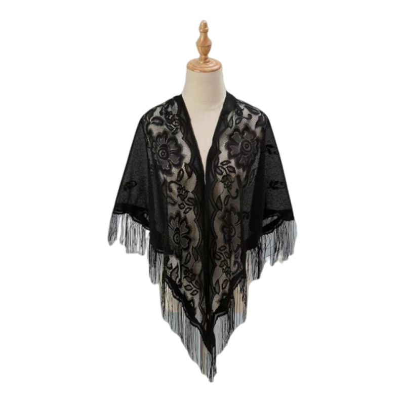 Floral Lace Shawl Wrap Women E - Kimono Sheer Floral บทวิจารณ์และราคา