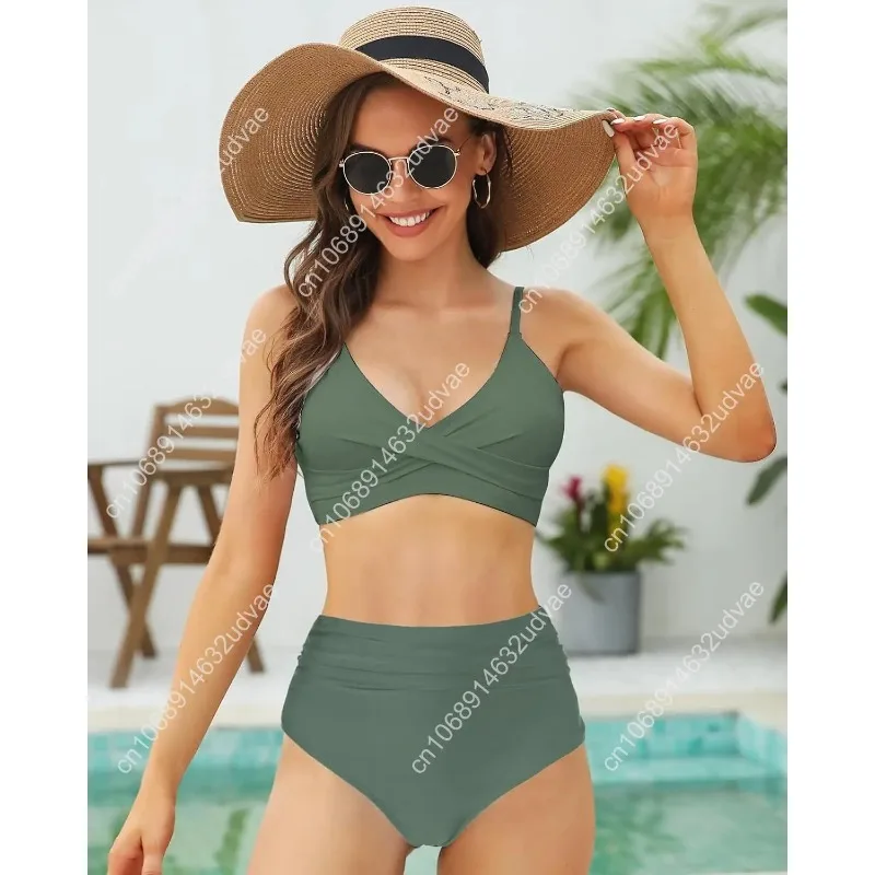 Women's High Waisted Bikini Se - Swimsuit Bikini Ruched บทวิจารณ์และราคา