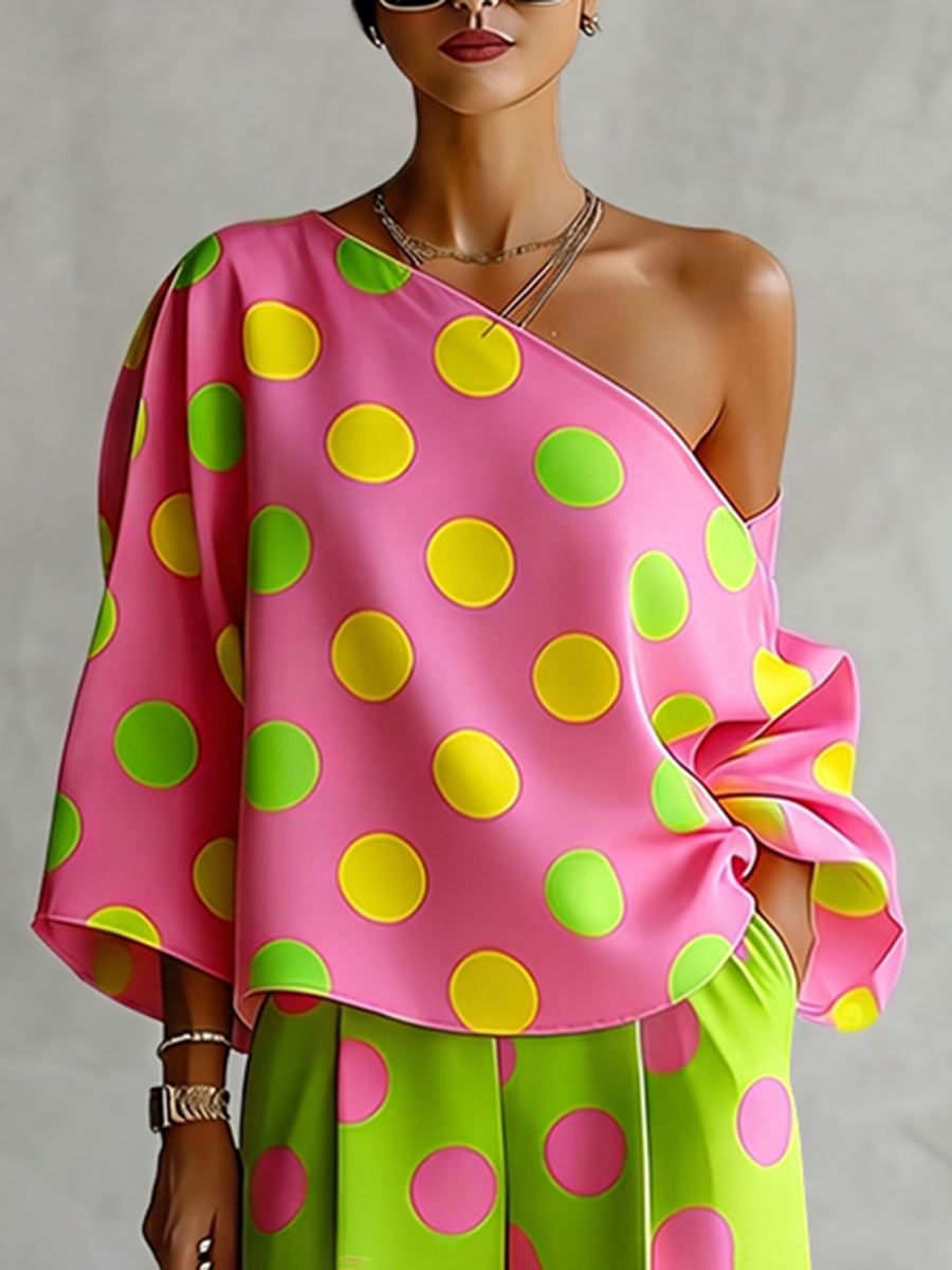 Missuoo Women's Polka Dot 2 Pi - Blouse Off Shoulder บทวิจารณ์และราคา