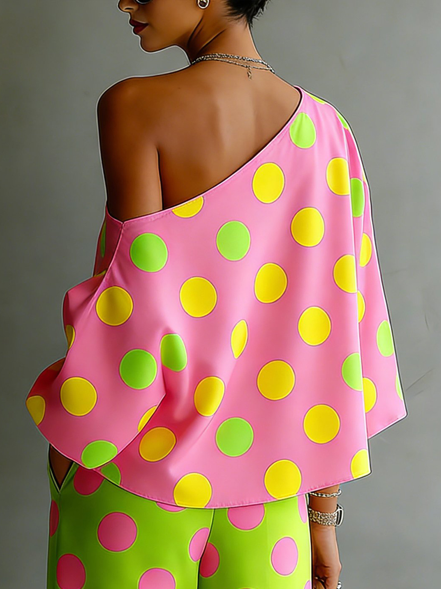 Missuoo Women's Polka Dot 2 Pi - Blouse Off Shoulder บทวิจารณ์และราคา