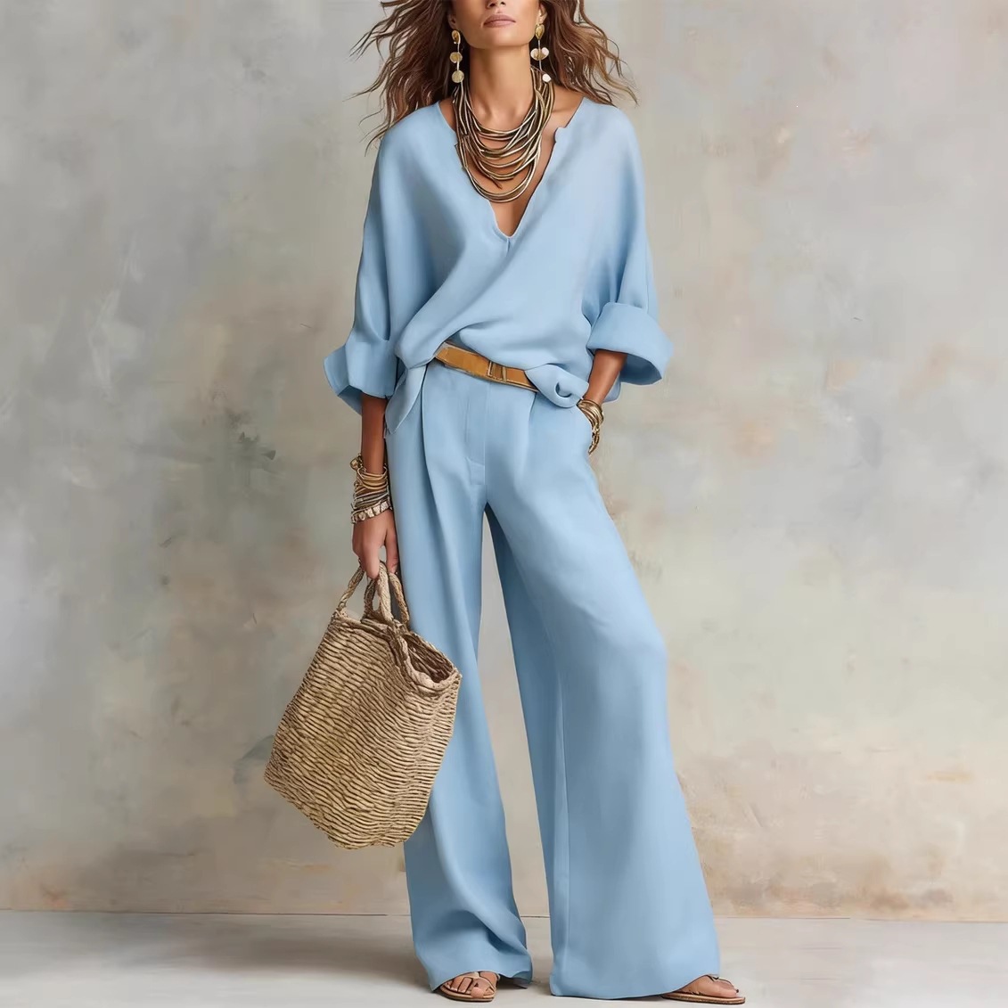 Vintage Women Simple Casual Pu - Linen Pant Wide บทวิจารณ์และราคา