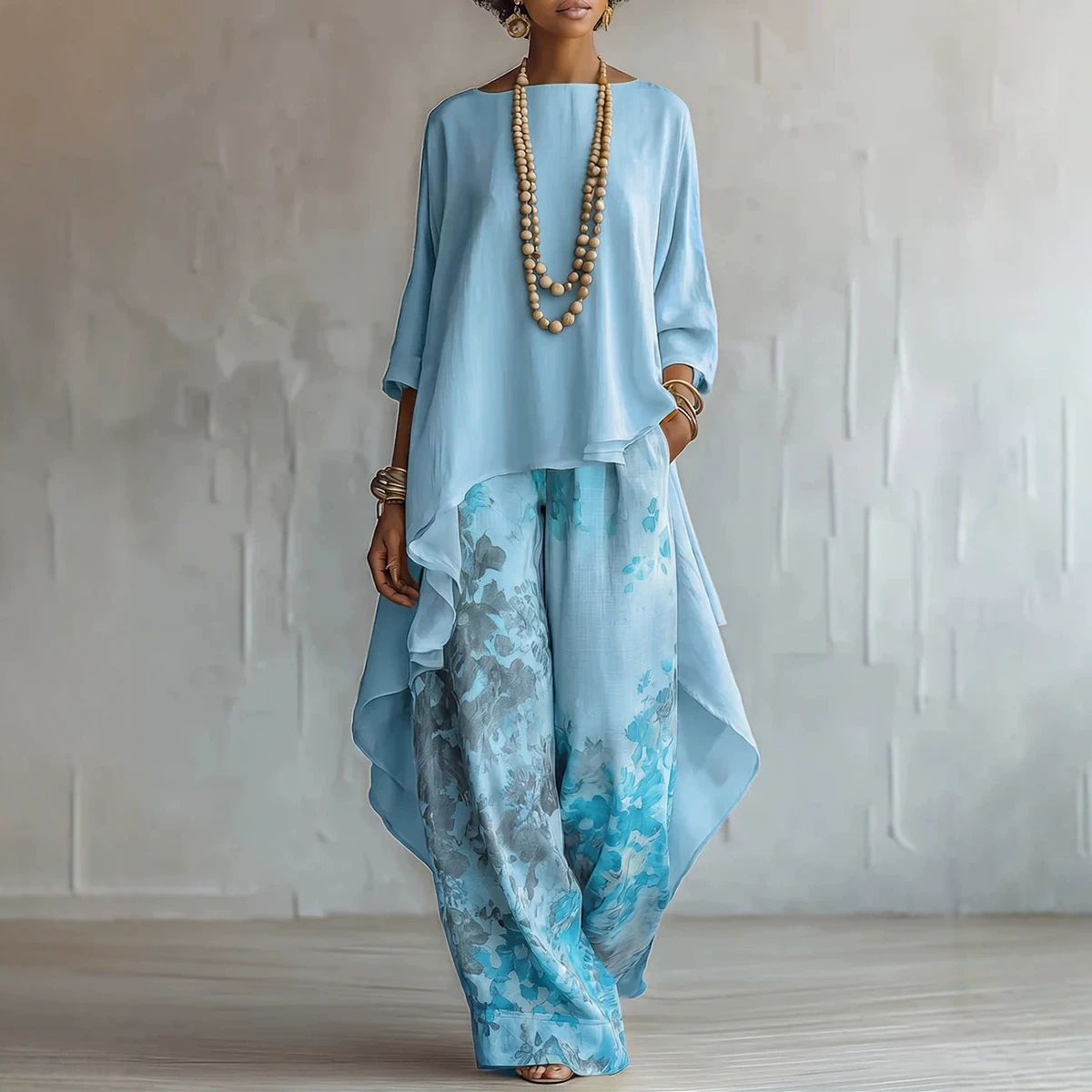 Women's 2-Piece Linen Outfit S - Linen Pant Wide บทวิจารณ์และราคา