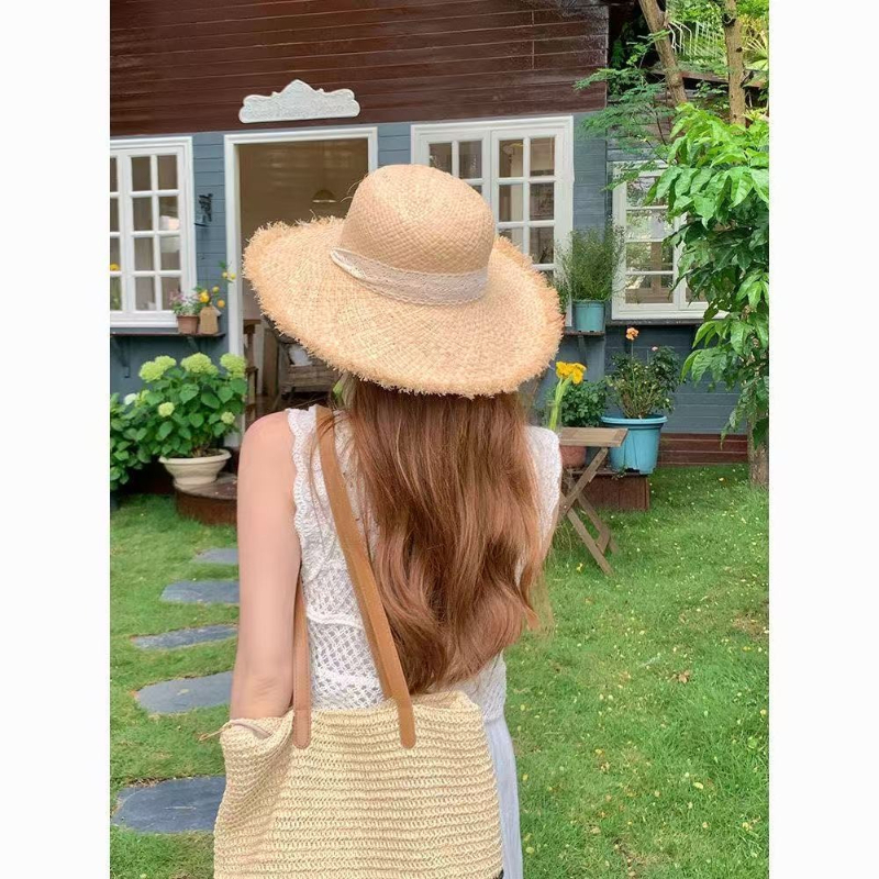 Women Raffia Straw Sun Hat Wid - Hat Floppy Wide บทวิจารณ์และราคา