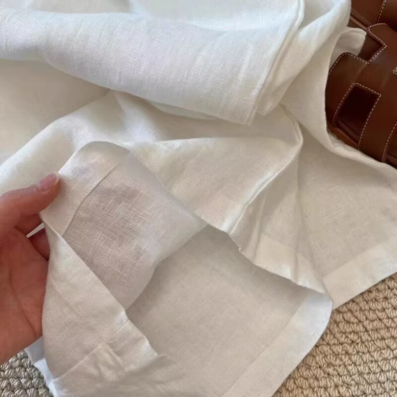 Korean White Cotton Linen Wide - Linen Pant Wide บทวิจารณ์และราคา