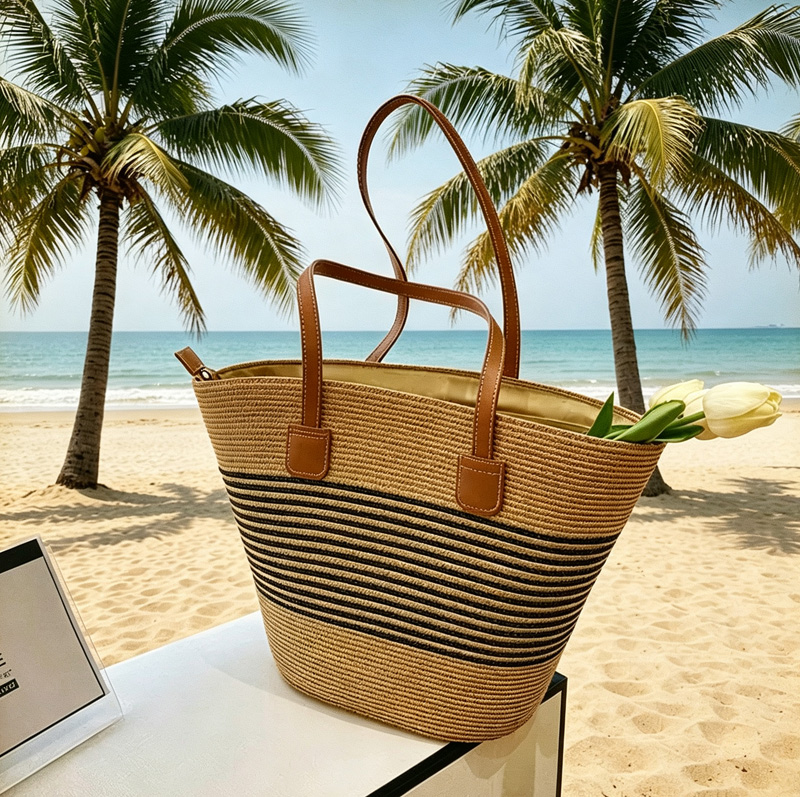CLAREGQI  Women's Striped Stra - Tote Bag Beach บทวิจารณ์และราคา