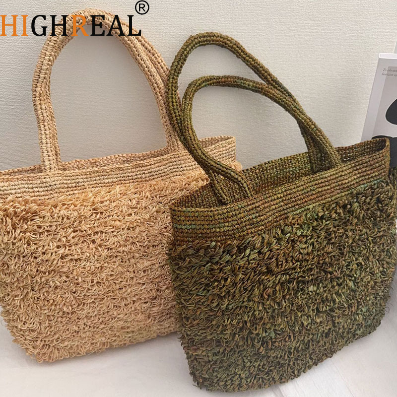 Luxury Raffia Straw Bag Bohemi - Crochet Bag Raffia บทวิจารณ์และราคา