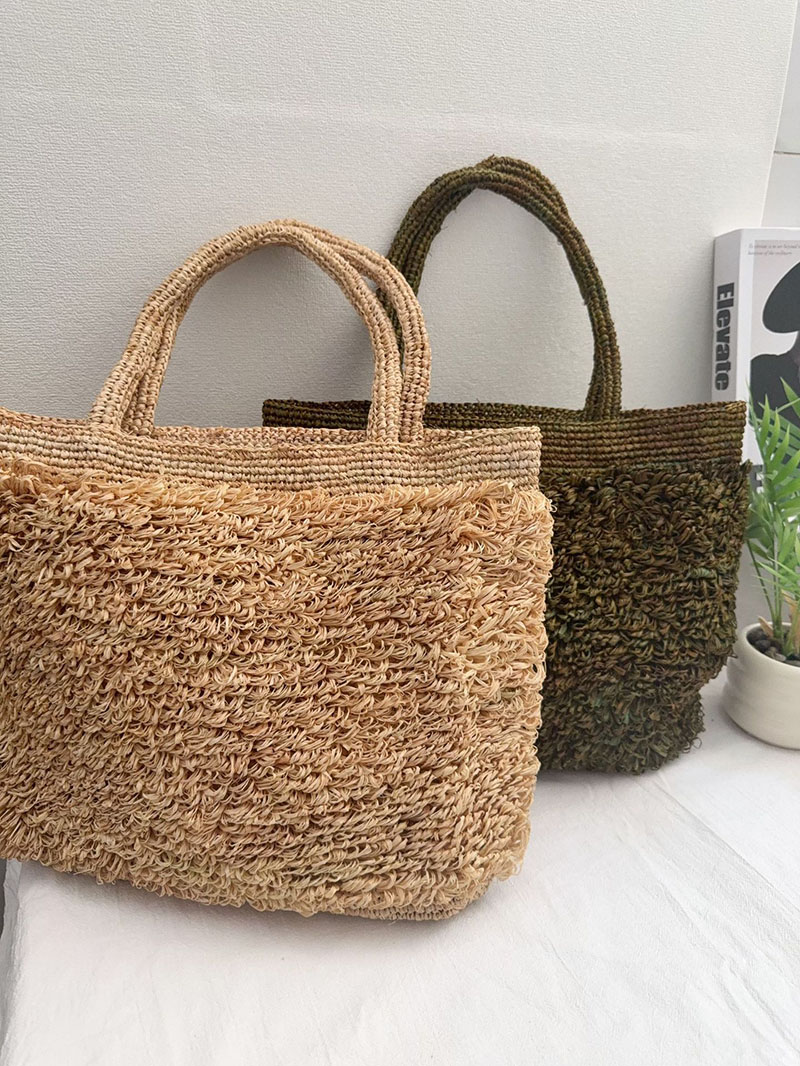 Luxury Raffia Straw Bag Bohemi - Crochet Bag Raffia บทวิจารณ์และราคา