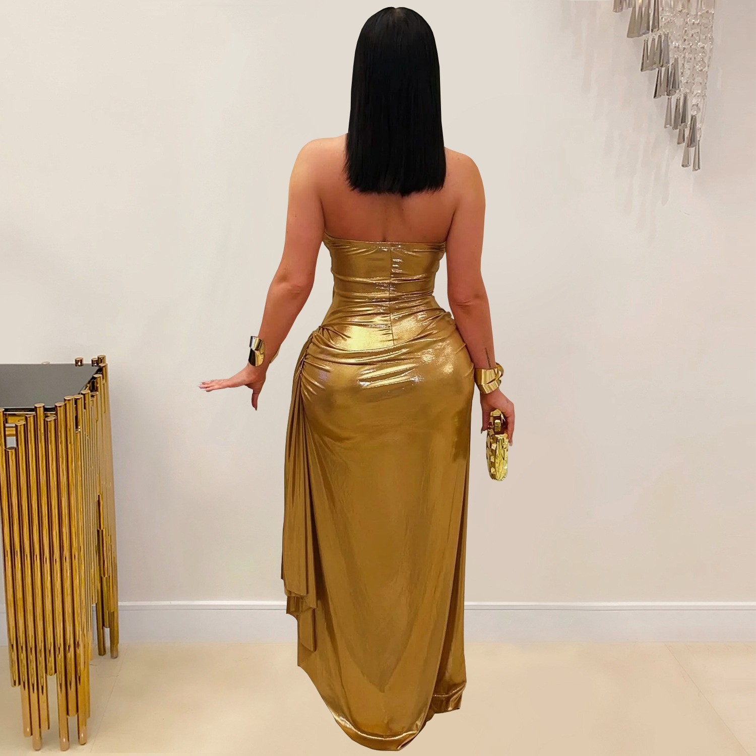 Wedding Guest Dress Evening Ha - Maxi Dress Halter บทวิจารณ์และราคา