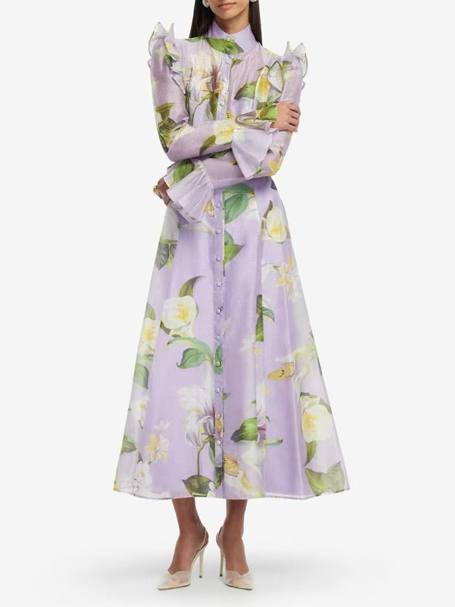 TWOTWINSTYLE Printing Spliced  - Linen Dress Wrap บทวิจารณ์และราคา