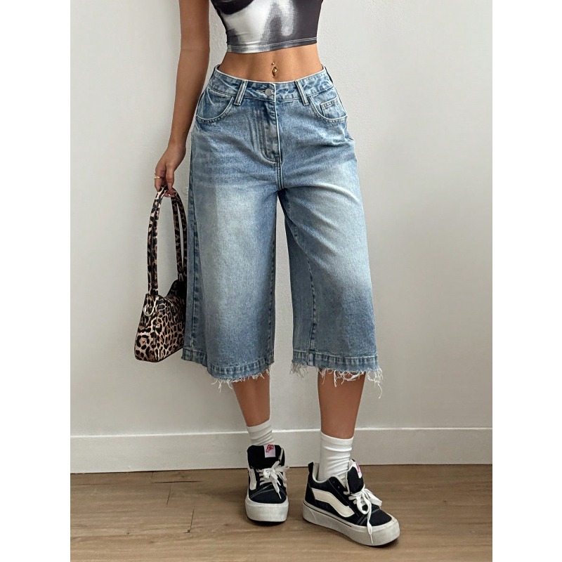 2026 Women's Fashion Frayed He - Shorts Denim Frayed บทวิจารณ์และราคา