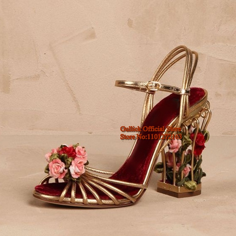 Luxury Bird Cage Women Sandals - Sandal Strappy Heeled บทวิจารณ์และราคา