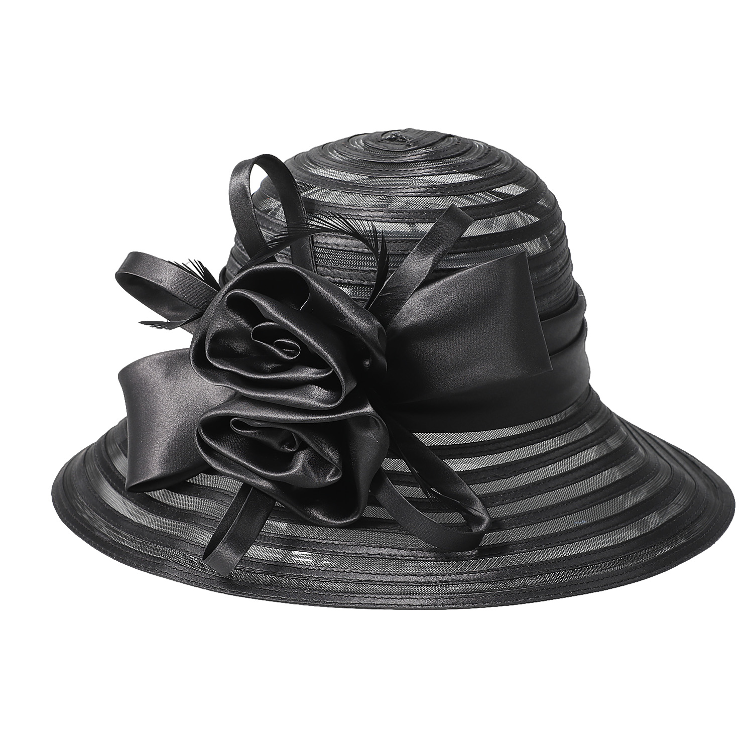 FS Black Red Wide Brim Organza - Hat Floppy Wide บทวิจารณ์และราคา