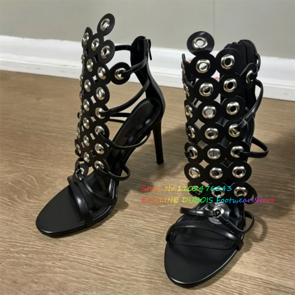 Gold Metal Circle Decor High H - Sandal Strappy Heeled บทวิจารณ์และราคา