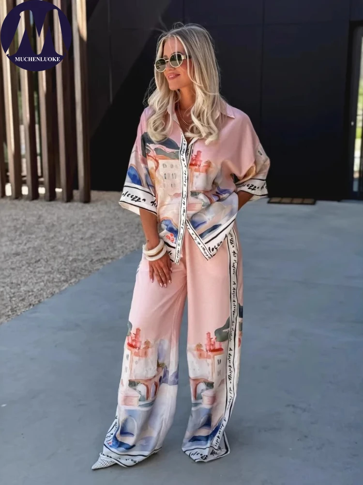 2 Pieces Set for Woman Summer  - Linen Pant Wide บทวิจารณ์และราคา