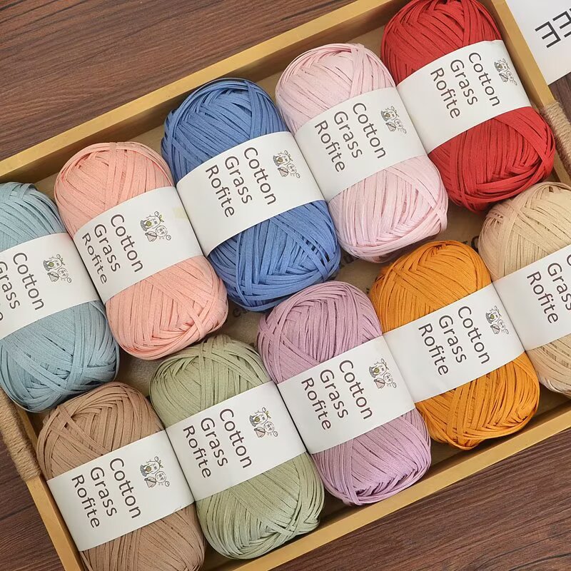 New Multicolour Raffia Cotton  - Crochet Bag Raffia บทวิจารณ์และราคา