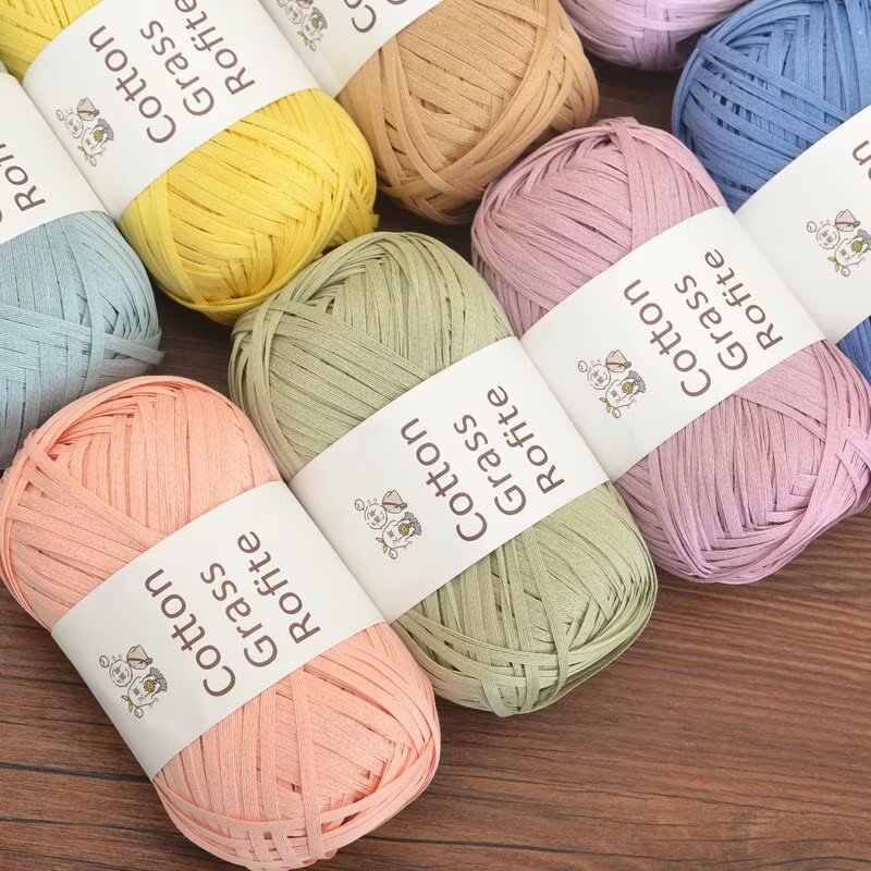 New Multicolour Raffia Cotton  - Crochet Bag Raffia บทวิจารณ์และราคา