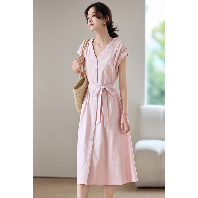 SENTUBILA Women's Midi Pink Dr - Linen Dress Wrap บทวิจารณ์และราคา