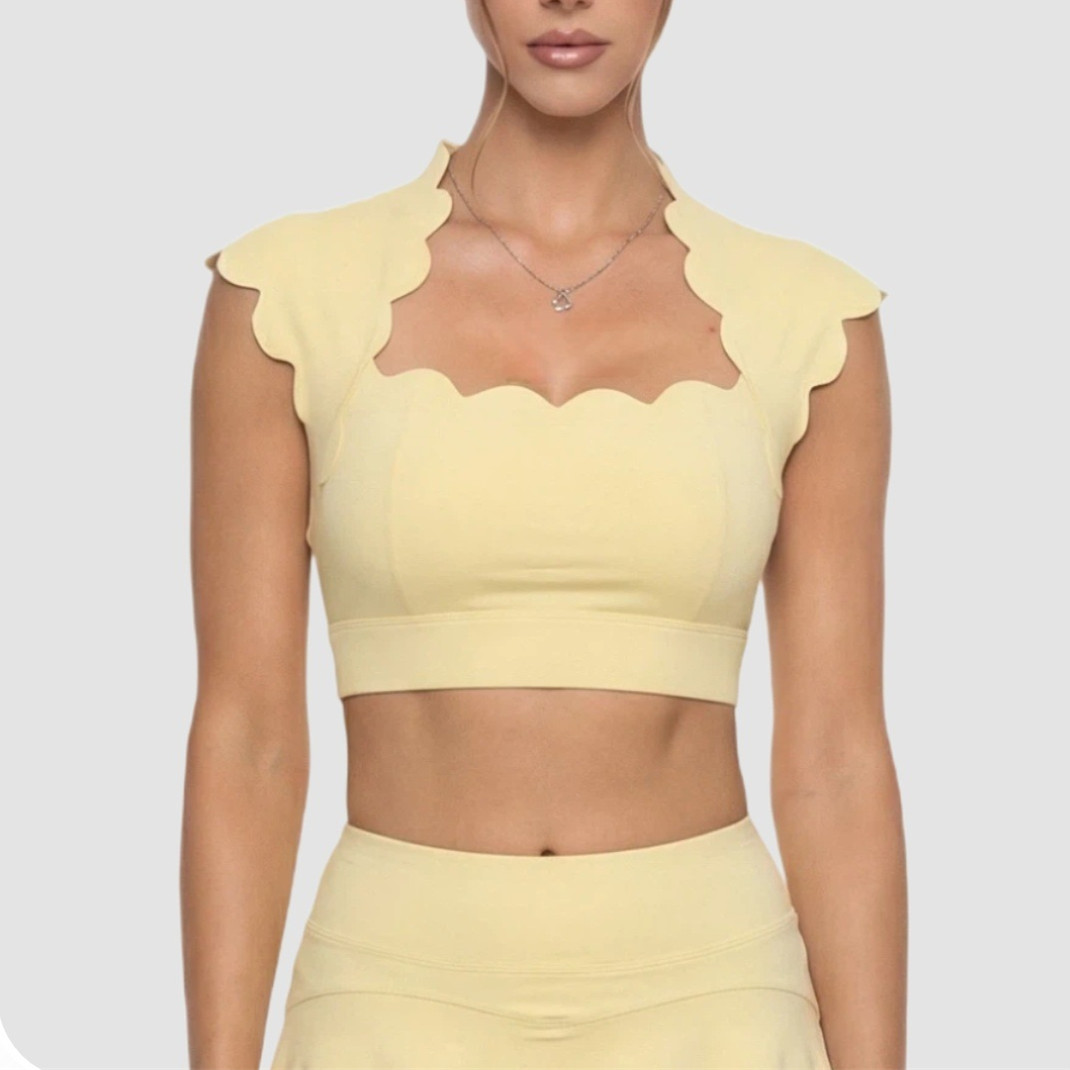Pad Wavy Women Sports Vest Yog - Crop Top Crochet บทวิจารณ์และราคา