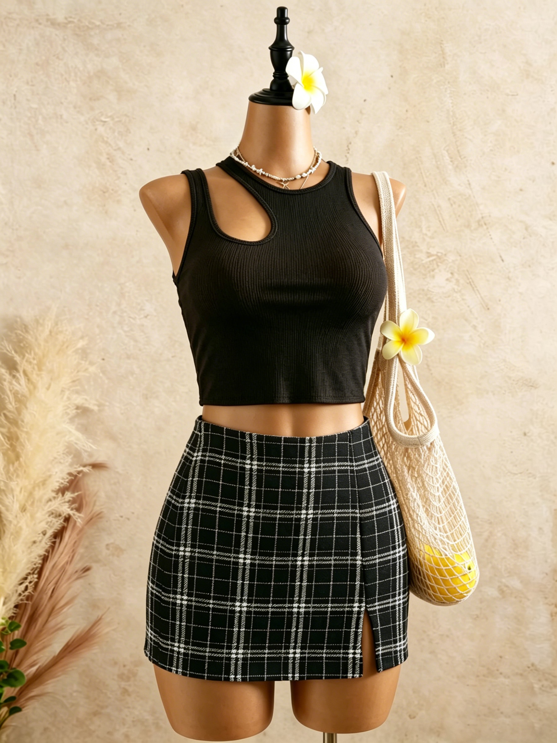 2 Piece Outfits Women Cutout R - Crop Top Crochet บทวิจารณ์และราคา