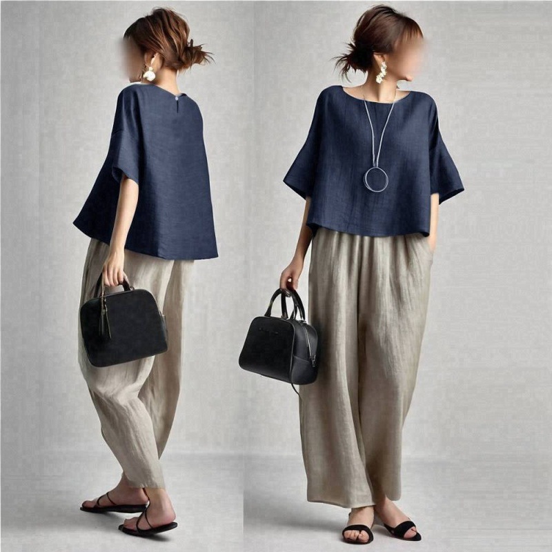 Two Pieces Women Pant Sets Sol - Linen Pant Wide บทวิจารณ์และราคา