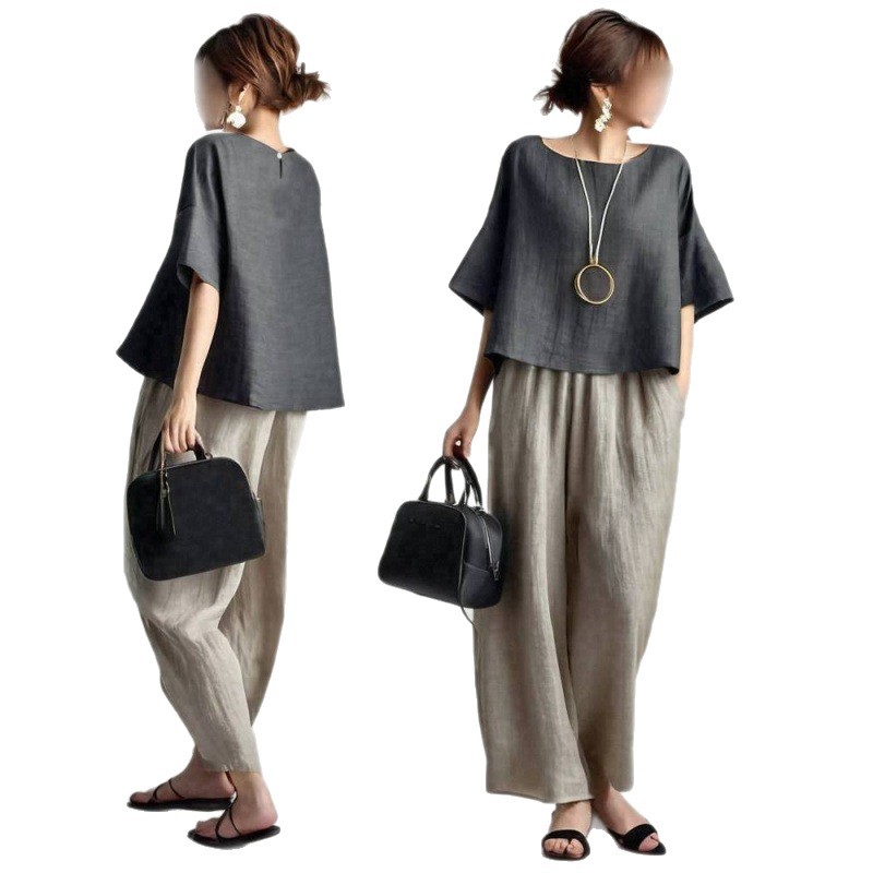 Two Pieces Women Pant Sets Sol - Linen Pant Wide บทวิจารณ์และราคา
