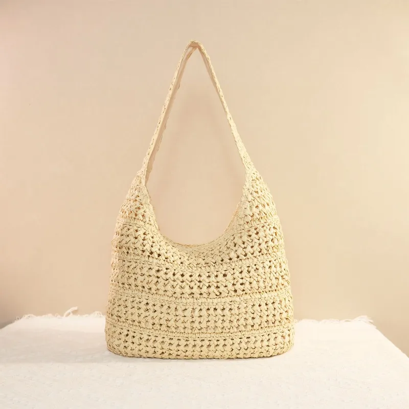 Hollow Straw Handwoven Tote Ba - Tote Bag Beach บทวิจารณ์และราคา